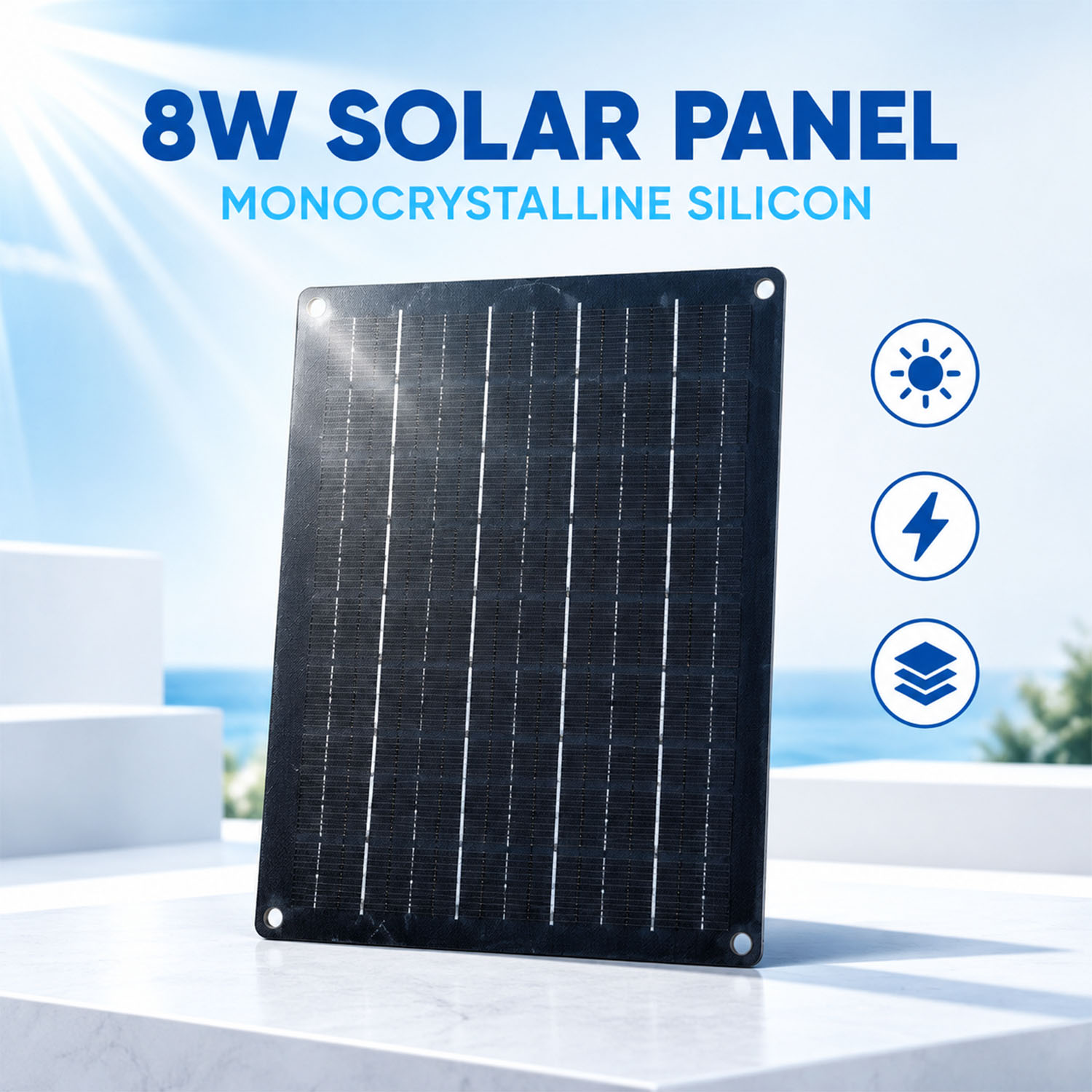 8-ваттная монокристаллическая  – обзор и цена Solar Panel Monocrystalline