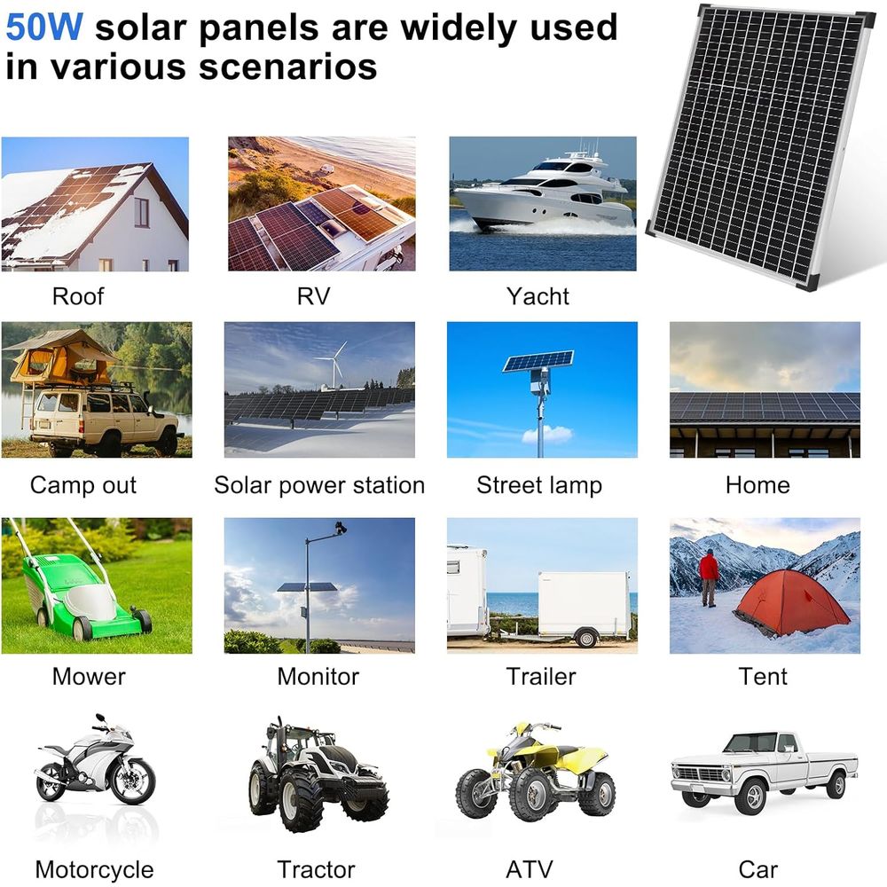 Комплект солнечных панелей 50  – обзор и цена Solar Panel Monocrystalline